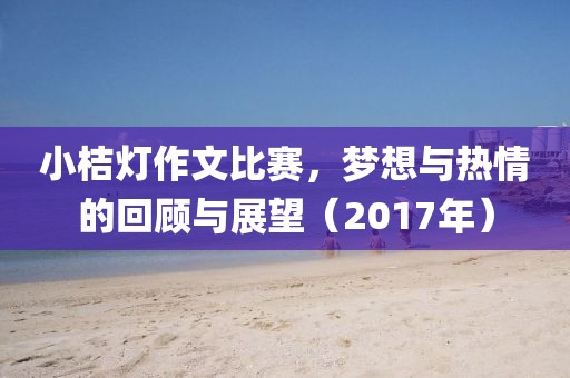 小桔燈作文比賽，夢(mèng)想與熱情的回顧與展望（2017年）