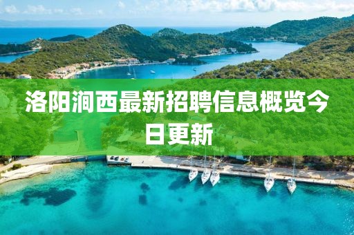洛陽(yáng)澗西最新招聘信息概覽今日更新