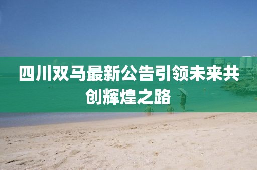 四川雙馬最新公告引領(lǐng)未來共創(chuàng)輝煌之路