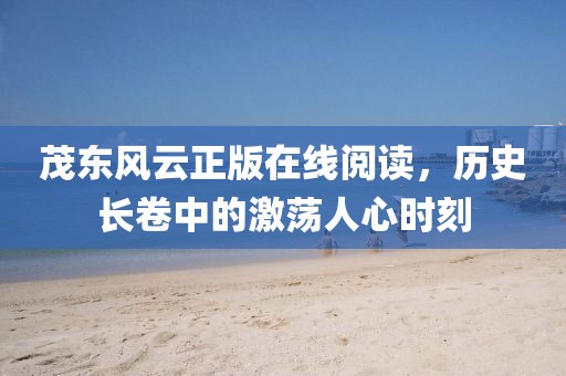 茂東風(fēng)云正版在線閱讀，歷史長卷中的激蕩人心時刻