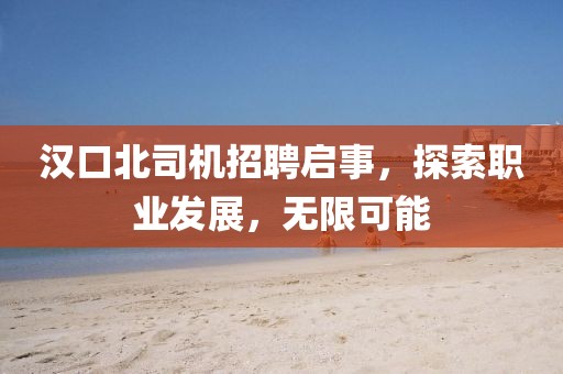 漢口北司機(jī)招聘啟事，探索職業(yè)發(fā)展，無限可能