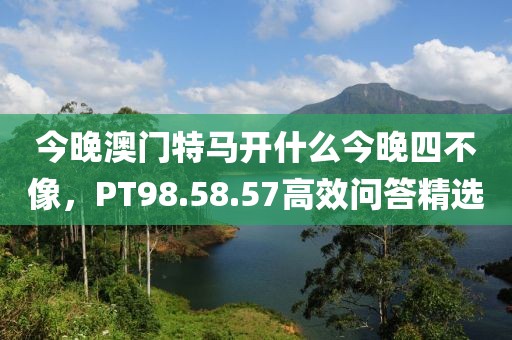 今晚澳門特馬開什么今晚四不像，PT98.58.57高效問答精選