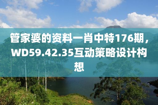 管家婆的資料一肖中特176期，WD59.42.35互動策略設計構想
