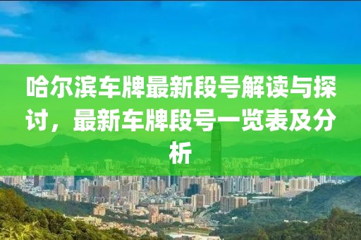 哈爾濱車牌最新段號解讀與探討，最新車牌段號一覽表及分析