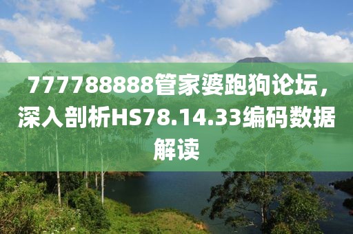 777788888管家婆跑狗論壇，深入剖析HS78.14.33編碼數據解讀
