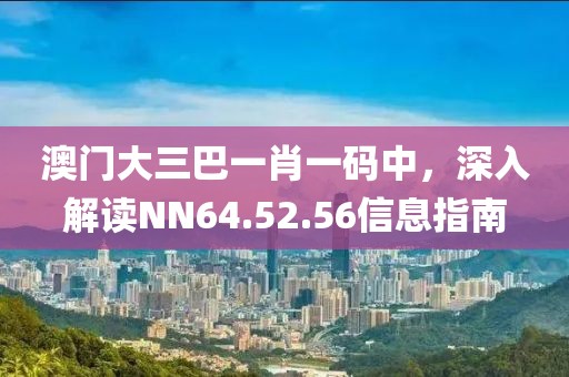澳門(mén)大三巴一肖一碼中，深入解讀NN64.52.56信息指南