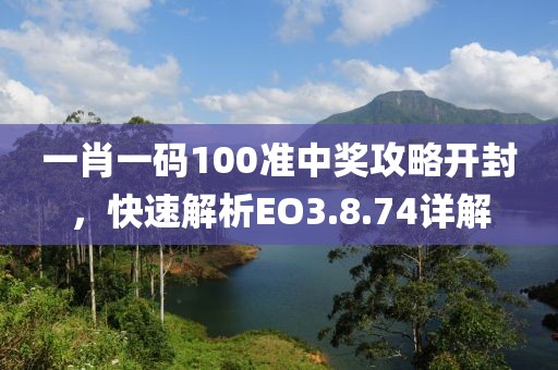 一肖一碼100準中獎攻略開封，快速解析EO3.8.74詳解