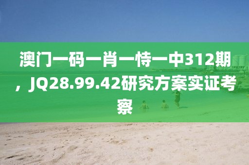 澳門一碼一肖一恃一中312期，JQ28.99.42研究方案實(shí)證考察