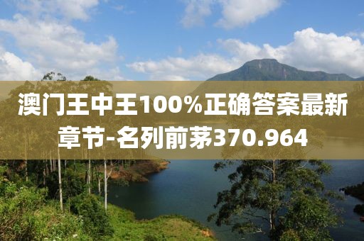 澳門王中王100%正確答案最新章節(jié)-名列前茅370.964