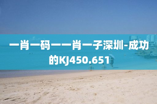 一肖一碼一一肖一子深圳-成功的KJ450.651