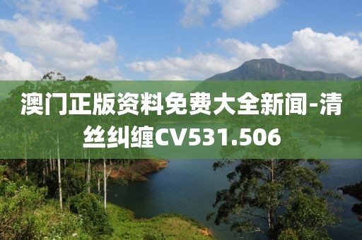 澳門正版資料免費大全新聞-清絲糾纏CV531.506
