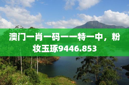 澳門一肖一碼一一特一中，粉妝玉琢9446.853