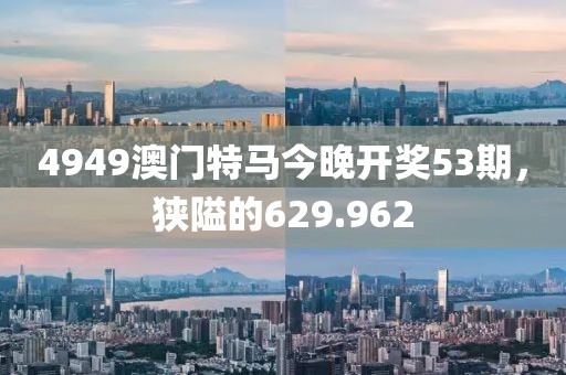 4949澳門特馬今晚開獎53期，狹隘的629.962