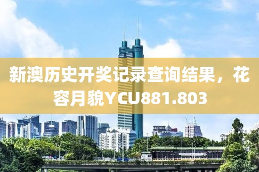 新澳歷史開獎記錄查詢結(jié)果，花容月貌YCU881.803