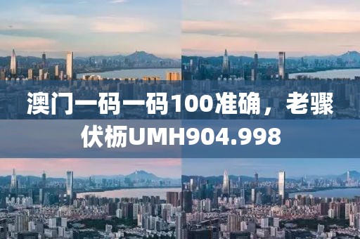 澳門(mén)一碼一碼100準(zhǔn)確，老驟伏櫪UMH904.998